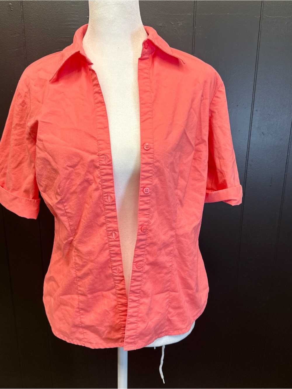 New York & Company Coral Short Sleeve Button-Front Shirt